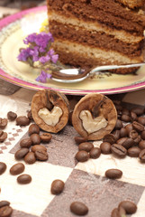 cake with coffee