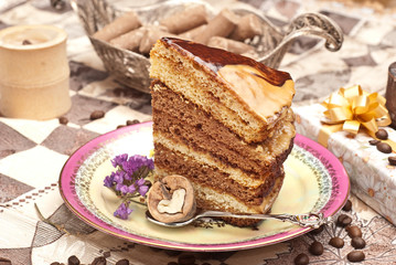 cake with coffee