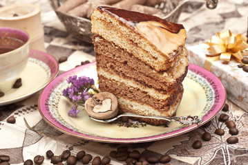 cake with coffee