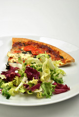 home made italian pizza with salami and cheese