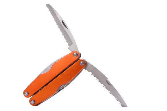 Multi tool saw and fish knife Stock Photo | Adobe Stock