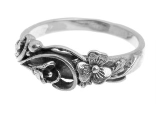 Jeweled ring isolated on white