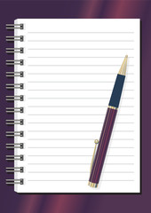 notepad with pen