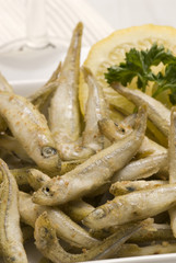 Spanish tapas. Deep-fried seafood.