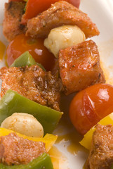 Spanish tapas. Moroccan style kebabs. Pinchitos morunos.