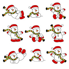 Cute Christmas Snowman Collection
