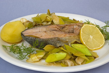Fisch mit Lauchgemüse