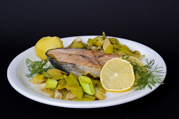 Fisch mit Lauchgemüse