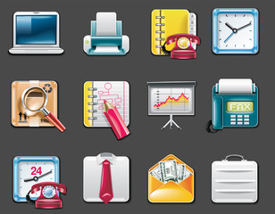 Vector universal square icons. Part 9. Business and office