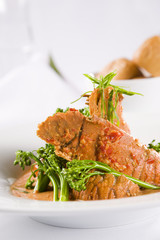 Lobster with broccoli