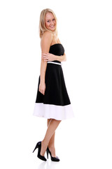 Full length of a beautiful young lady in  dress