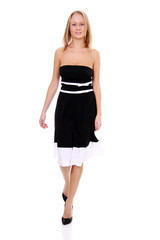 Fototapeta premium Full length of a beautiful young lady in dress