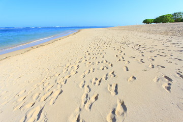 footmarks on the beach