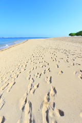 footmarks on the beach