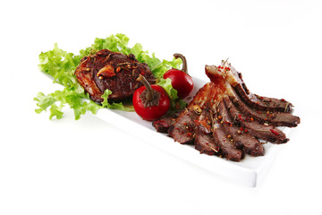 red beef meat slices