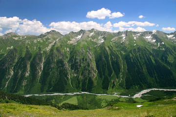 The river in a mountain valley