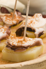 Spanish tapas. Octopus Galicia style. Pulpo O'Feria.