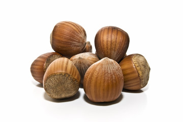 Primer plano de unas avellanas