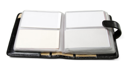 Case for business card with clear copy space isolated