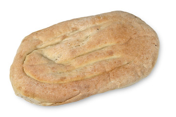 Armenian home made bread Matnakash isolated on white