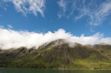 The idyllic Tagua Tagua Lake in Puelo Valley, Chilean Patagonia
