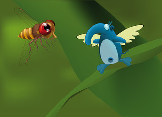 elephant the butterfly and a bee