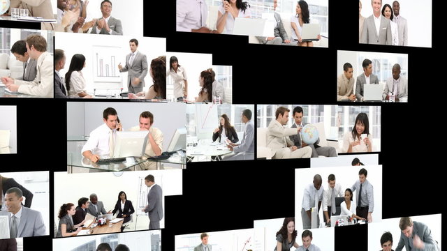 Montage of Business people at work