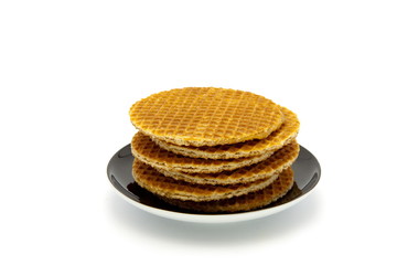 cookies on plate isolated on white background