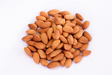 Almonds on white