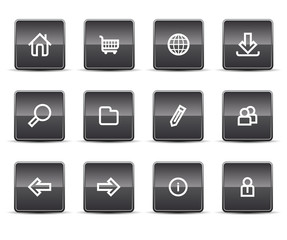 Simple icons isolated on white - Set 1