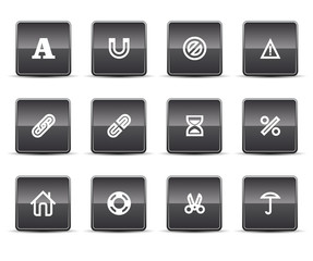 Simple icons isolated on white - Set 12