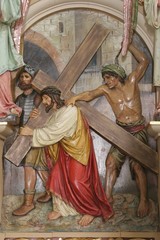 Obraz premium Jesus Takes Up His Cross