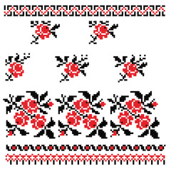 ukrainian embroider flower pattern