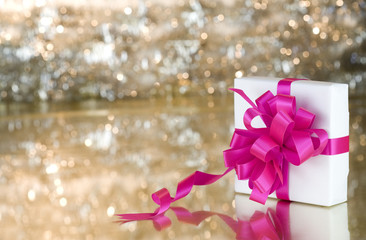 Present with pink ribbon