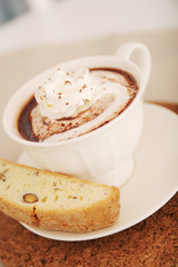 Hot chocolate with cookie