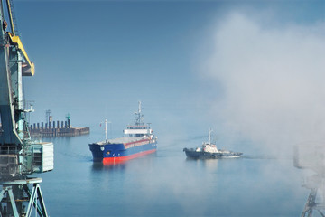 Ship entering the harbour