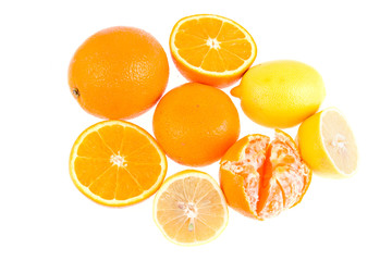 Ripe fruits isolated