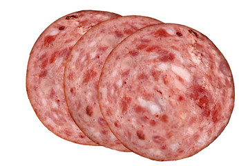 food slices of salami - spicy fatty unhealthy meat