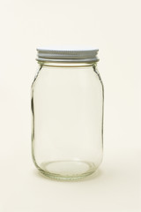 Empty glass jar