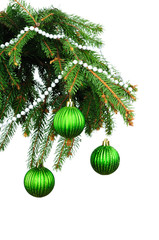 Pine branches and Christmas decoration
