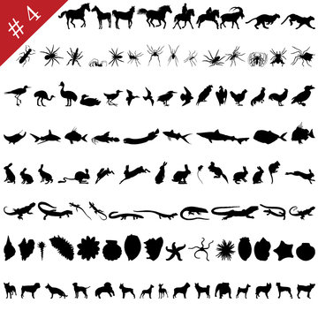 animals silhouettes set