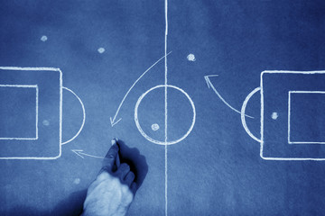 close up shot of a soccer tactic board