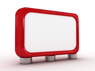 blank red billboard isolated