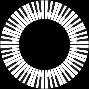 Piano keys in a circle