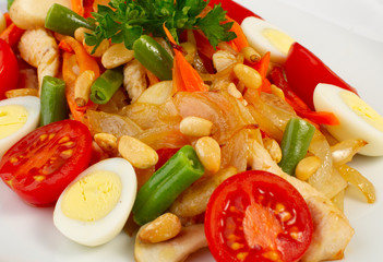 Fresh salad with vegetables,
