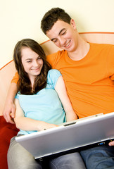 couple with laptop