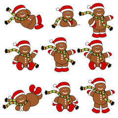 Cute Christmas Gingerbread Man Set