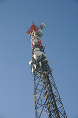 Obraz premium Telekomunikation Strommast Antenne