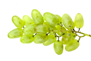 Green grapes isolated on white background