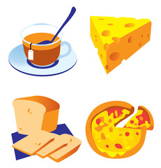 Set of vector icons of food